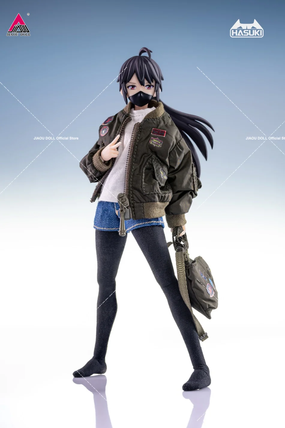 Фото HASUKI 1/12 Куртка ВВС CS008 Футболка Джинсовые шорты CS009 Пуховик Одежда Модель Подходит для 6-дюймовой женской фигурки солдата №2