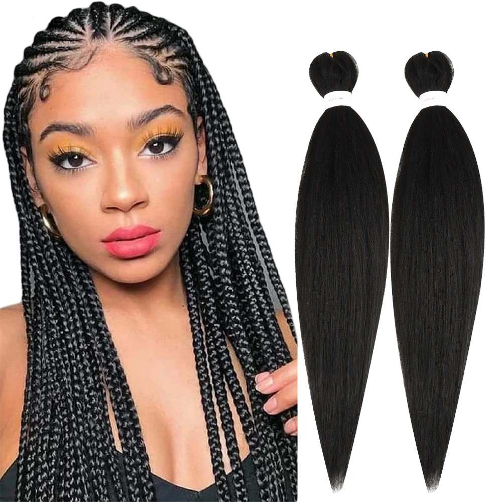 AHVAST EZ Briad 26 дюймов 90 г * 3 шт. Синтетические косы Yaki Straight Jumbo EZ Плетение волос Синтетическое волокно Вязание крючком Твист
