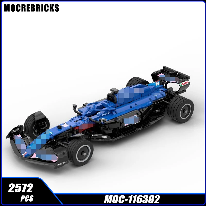 Фото Супер автомобиль с видом на улицу F1, автомобиль MOC, строительный блок, коллекция моделей «сделай сам», головоломка для экспертного образования, кирпич высокой сложности для игрушек №2