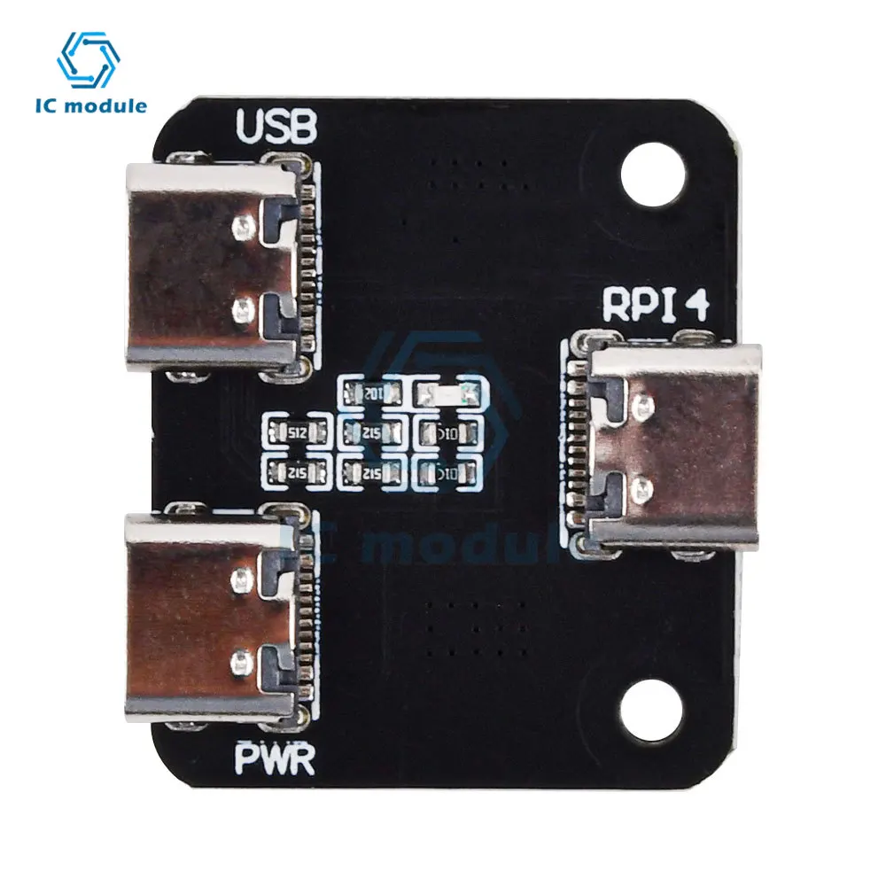 Сплиттер питания с интерфейсом Type-C подходит для модуля Raspberry Pi 4 USB от 1 до 2