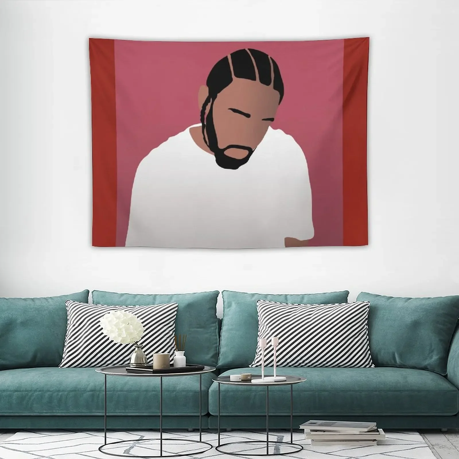 Фото Kendrick Lamar DAMN Обложка альбома Гобелен Настенное украшение для спальни Гобелен для стены Гобелен №3