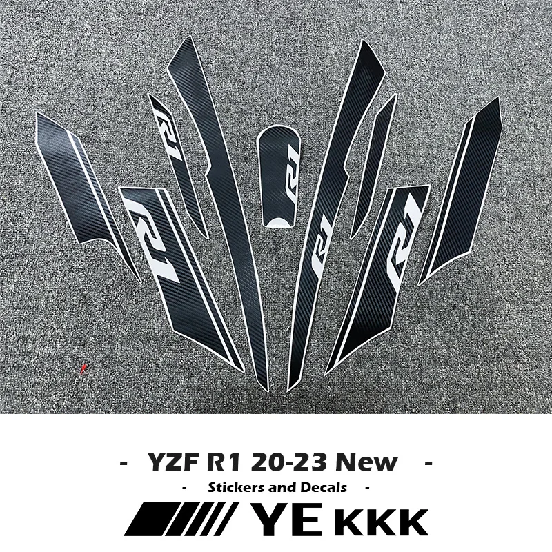 Углеродное волокно для YAMAHA YZF-R1 YZF-R1M YZF-R1S 2023-2020, обтекательная оболочка, наклейка, наклейка на весь автомобиль R1 2020 2021 2022 2023