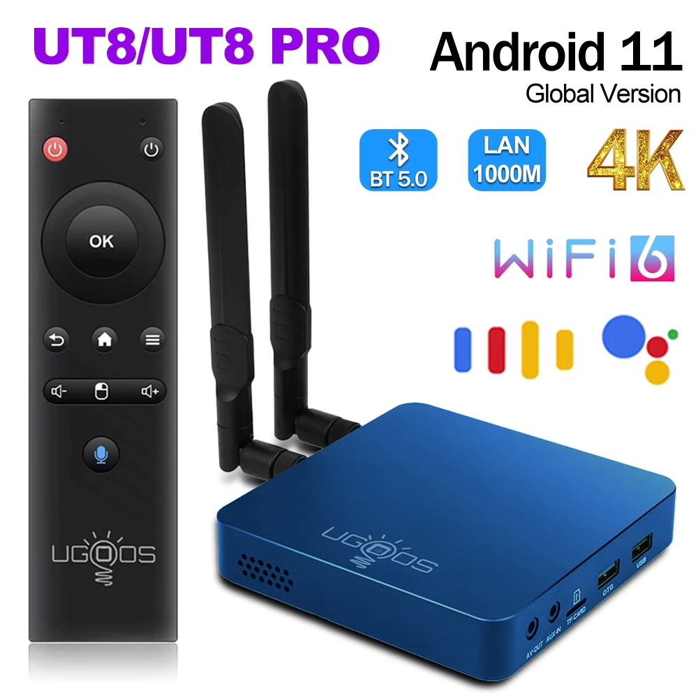 ТВ-приставка UGOOS UT8 PRO, 8 + 64 ГБ, Android 1000, Wi-Fi