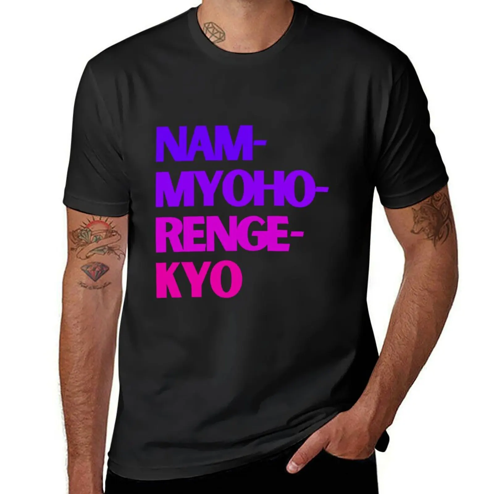 Нам-Myoho-Renge-Kyo (фиолетовый и розовый) Футболка заготовки блузка Эстетическая одежда футболка для мужчин