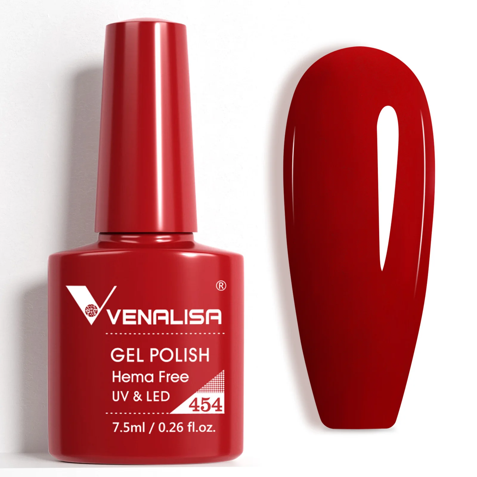 Фото Гель-лак для ногтей VENALISA 7,5 мл HEMA/TPO FREE Red Sparkle Гель-лак с блестками Красивый полуперманентный гель-лак Soak Off UV LED №2