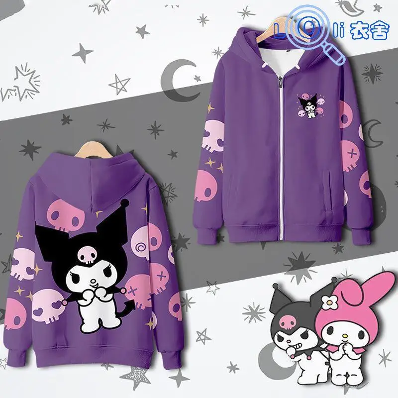 Sanrio студенческая новая стильная куртка Hello Kitty толстовка в японском стиле периферийные устройства 2D милая повседневная модная универсальная куртка на молнии