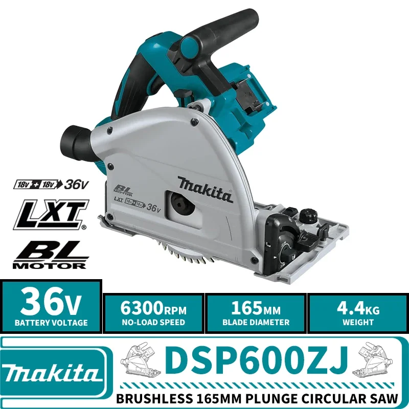 Makita DSP600ZJ бесщеточная Беспроводная циркулярная пила 165 мм с глубоким вырезом LXT 36 в литиевые электроинструменты