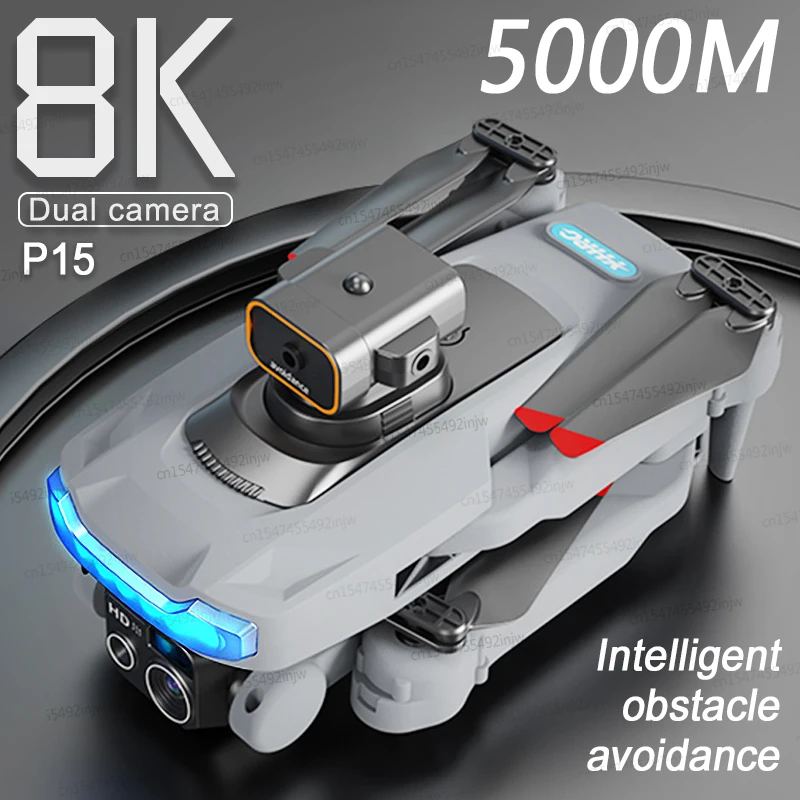 Мини-Дрон P15 бесщеточный с GPS и функцией обхода препятствий, 5000 м