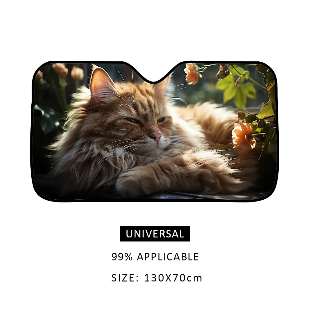 Фото Maine Coon Cat Car SunSha теплоизоляционная алюминиевая пленка лобовое стекло солнцезащитные козырьки УФ-лучи блоки автомобильный солнцезащитный козырек №4