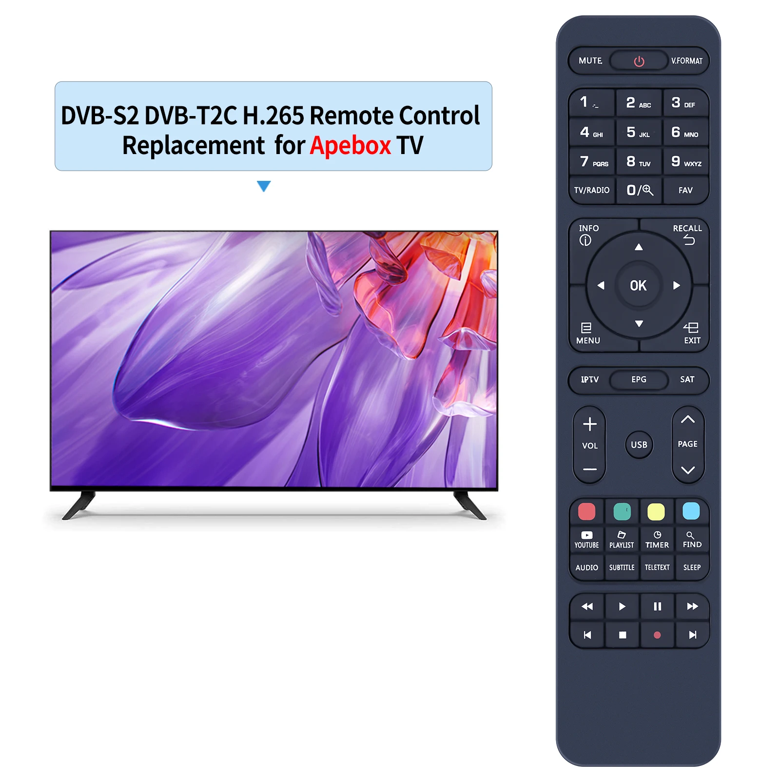 Фото Новый пульт дистанционного управления для Apebox C2 4K UHD H.265 DVB-S2X №2