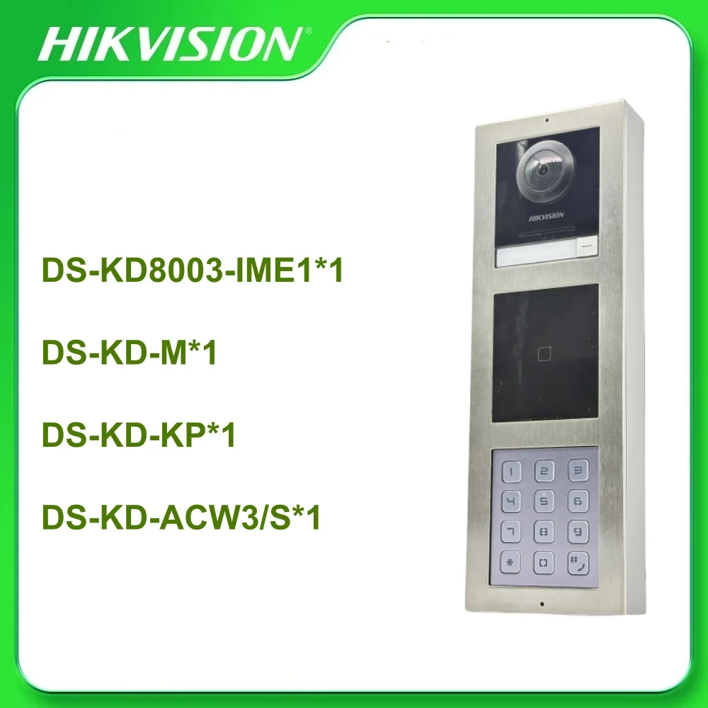 Модульный набор Hikvision KD8 Series Pro DS-KD8003-IME1(B) + DS-KD-M + дверная станция DS-KD-KP + кронштейны видеодомофона DS-KD-ACW3/S