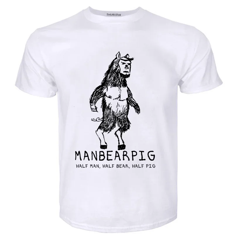 Классическая Летняя футболка ManBearPig, забавная футболка, тяжелая футболка для мужчин, хлопковая футболка