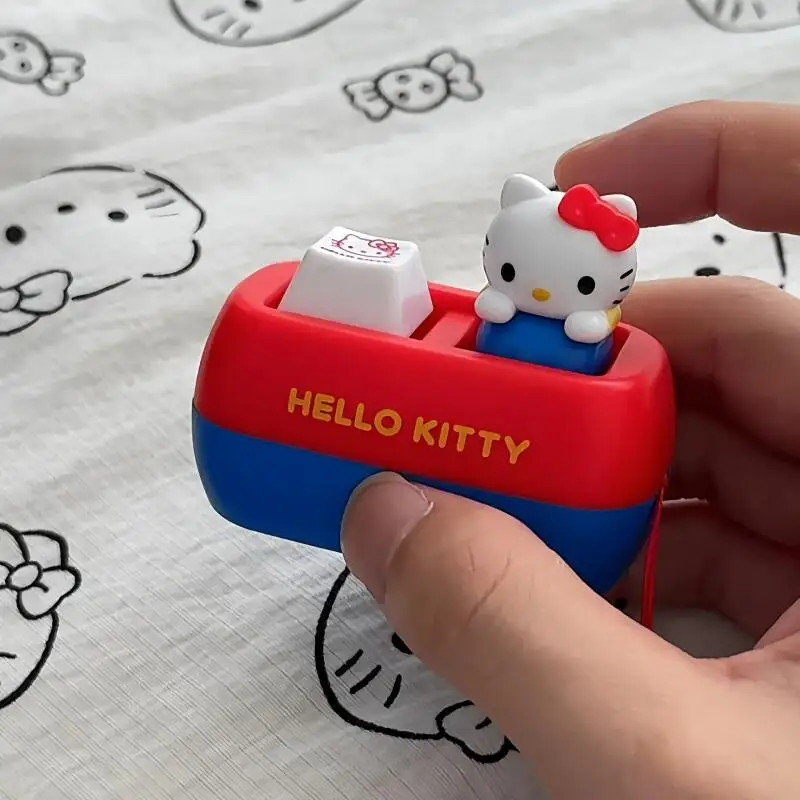 Sanrio Hello Kitty подвеска с голосовой кнопкой Kt Cat, колпачок для снятия стресса, игрушка, милая кнопка клавиатуры, мягкий декор для стола, рождественские подарки