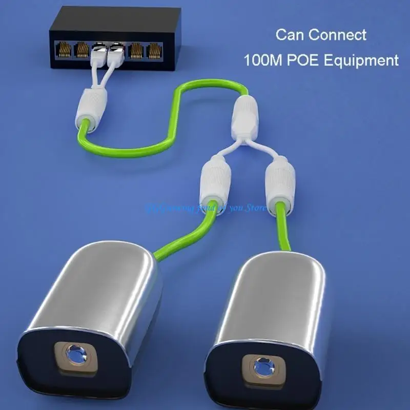 H9EB High Stabibality Waterpronation Adapter Poe Splitter Outdoor Power Over Ethernet Splitter Plug-& Play-Clouctibility