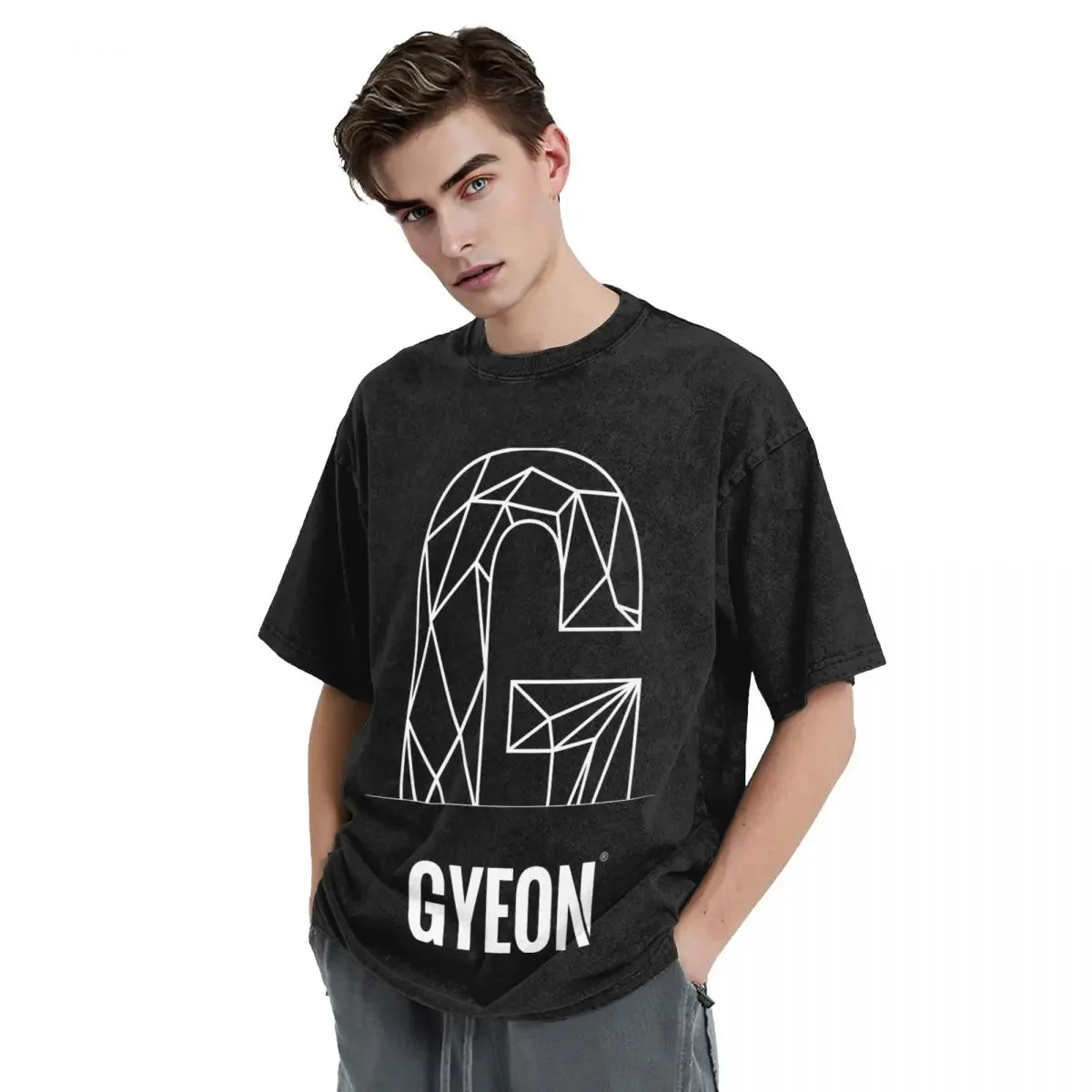 Фото Мужская футболка Funny GYEON Топы с принтом свободные и облегающие женские футболки №3
