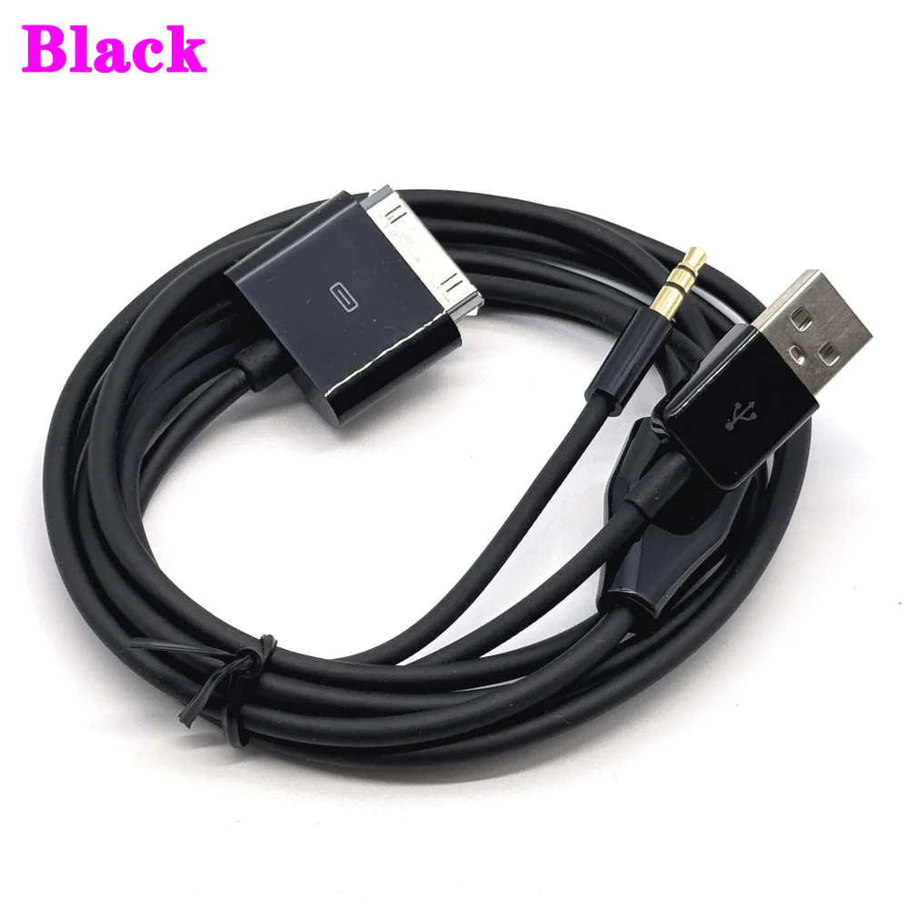 Фото 3,5 мм AUX-кабель USB-кабель для iPhone 4 s 4s 3GS 3G iPad Nano itouch 30-контактный USB-кабель для быстрой зарядки Адаптер для зарядного устройства Синхронизация данных Cor №2