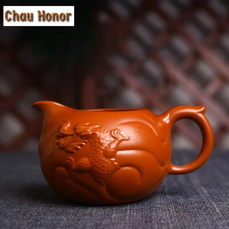 Сырье ручной работы из исинской глины, 260 мл, Dahongpao Fish Hualong Fair Cup, Фиолетовый глиняный горшок, чайный набор кунг-фу, аксессуары Кухня, столовая и бар
