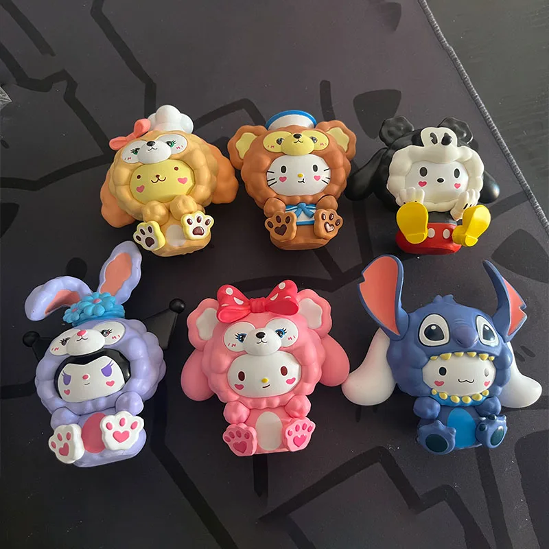 Голова овцы 7 поколения, 6 шт., моя мелодия, слепая коробка Kuromi Cinnamoroll, загадочная коробка Hello Kitty, игрушки-сюрпризы, декоративный подарок
