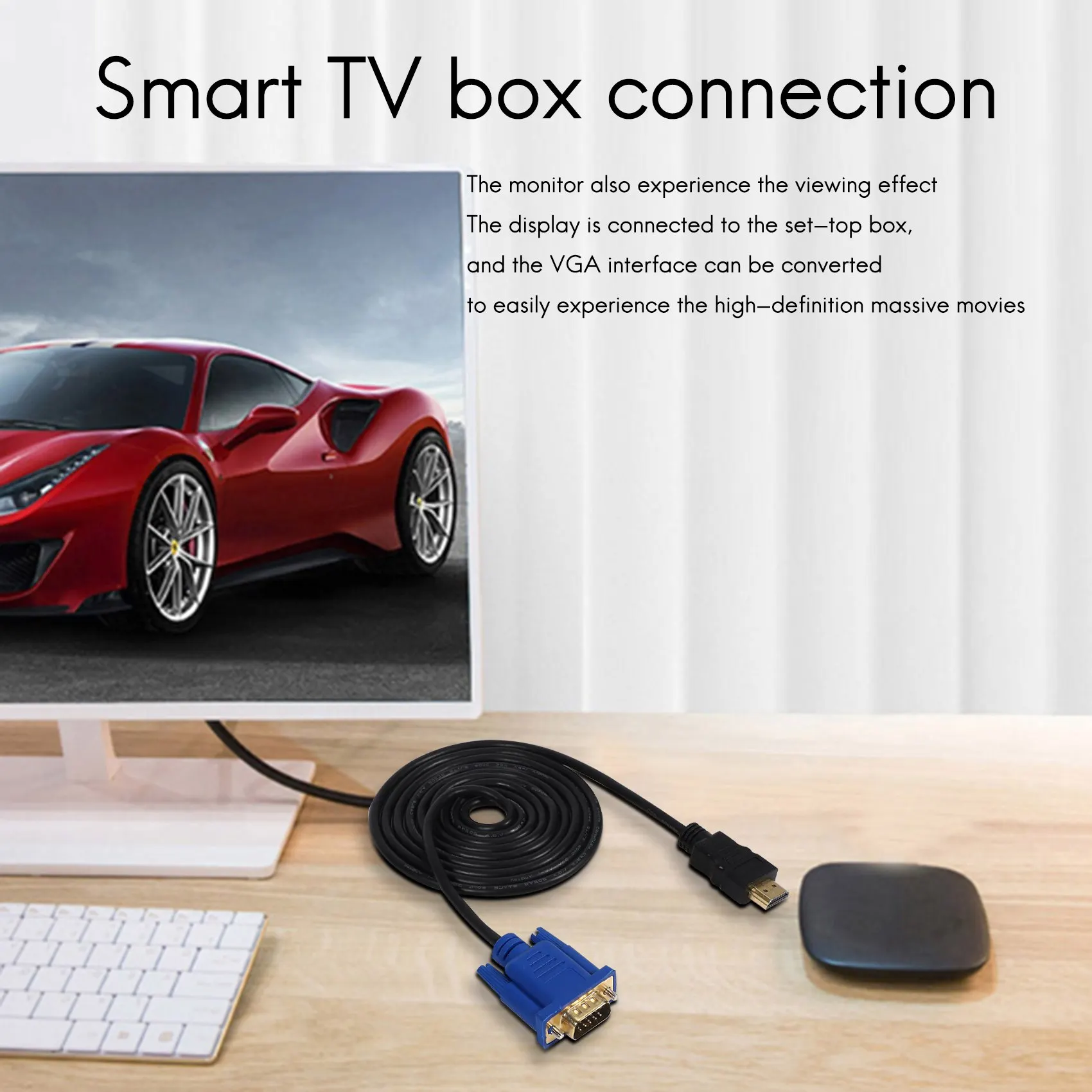 Фото HDTV HDMI золотистый штекер VGA HD-15 Мужской 15pin кабель адаптера 6 футов 1,8 м 1080P №3