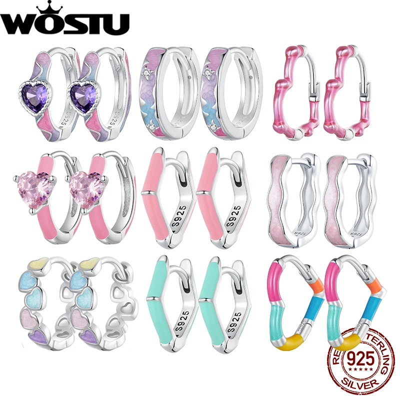 WOSTU, серебро 925 пробы, клипсы для уха черепахи, зимние ледяные цветы, морская звезда, цветок, пряжка для ушей с синей эмалью, техника, изысканные ювелирные изделия