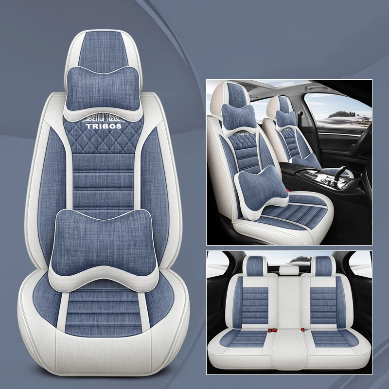 5 шт. льняные чехлы на автомобильные сиденья для Volkswagen Bora Jetta Peugeot 307 SW 5008 301 Toyota Corolla, автомобильные аксессуары для интерьера, дышащие