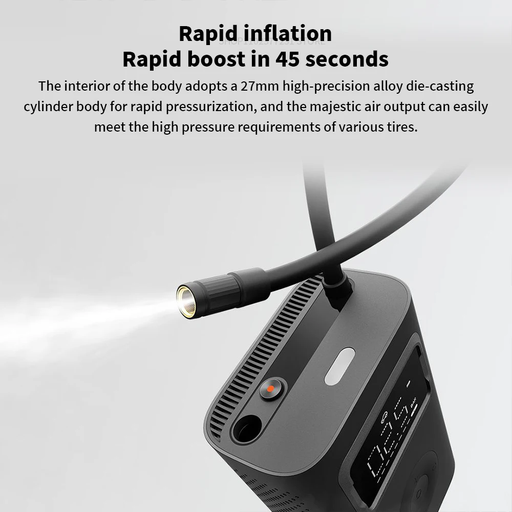 Фото Xiaomi Mijia Air Pump 2 Pro Портативный Электрический Воздушный Компрессор 150psi Высокое Давление Для Мотоциклов, Автомобилей №2