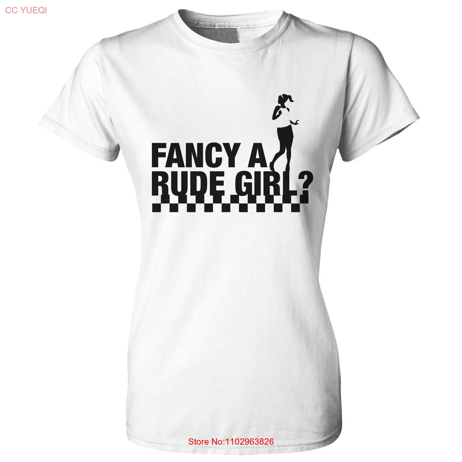 Женская футболка среднего размера Fancy A Rude Girl Ska 2-цветная, специальные предложения Madness Selector