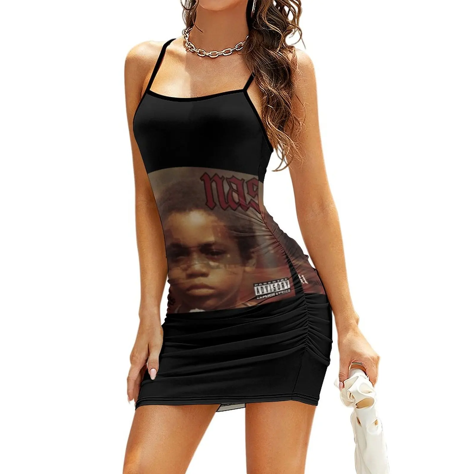 Nas Illmatic Essential Sling Dress Эстетическая одежда платье платья фиолетовое платье
