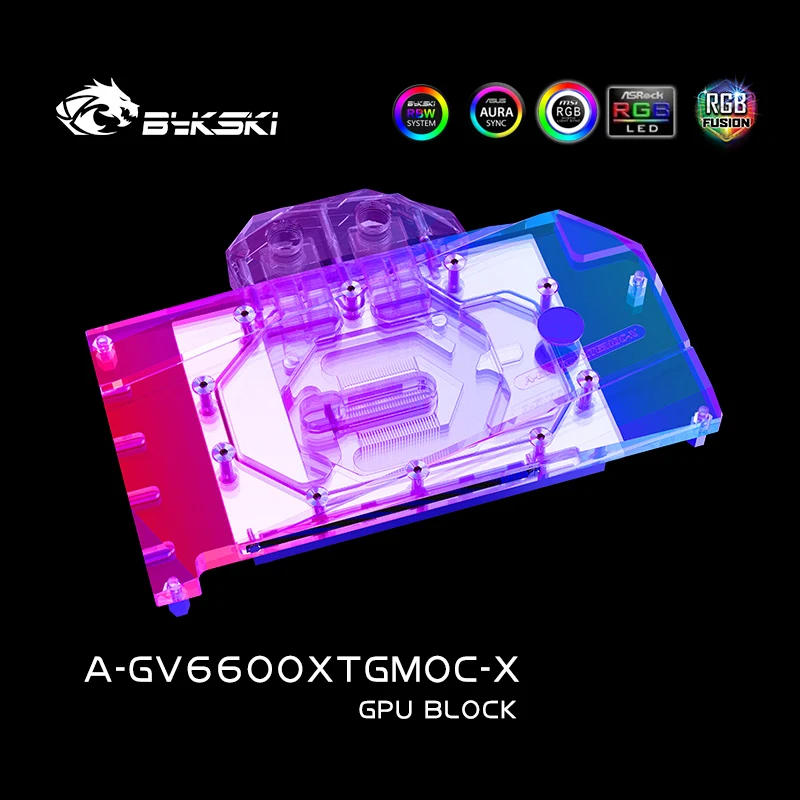 Фото Блок GPU Bykski для видеокарты GIGABYTE RX600XT GAMING OC 8G / радиатора системы с полным покрытием, A - GV6600XTGMOC - X №3