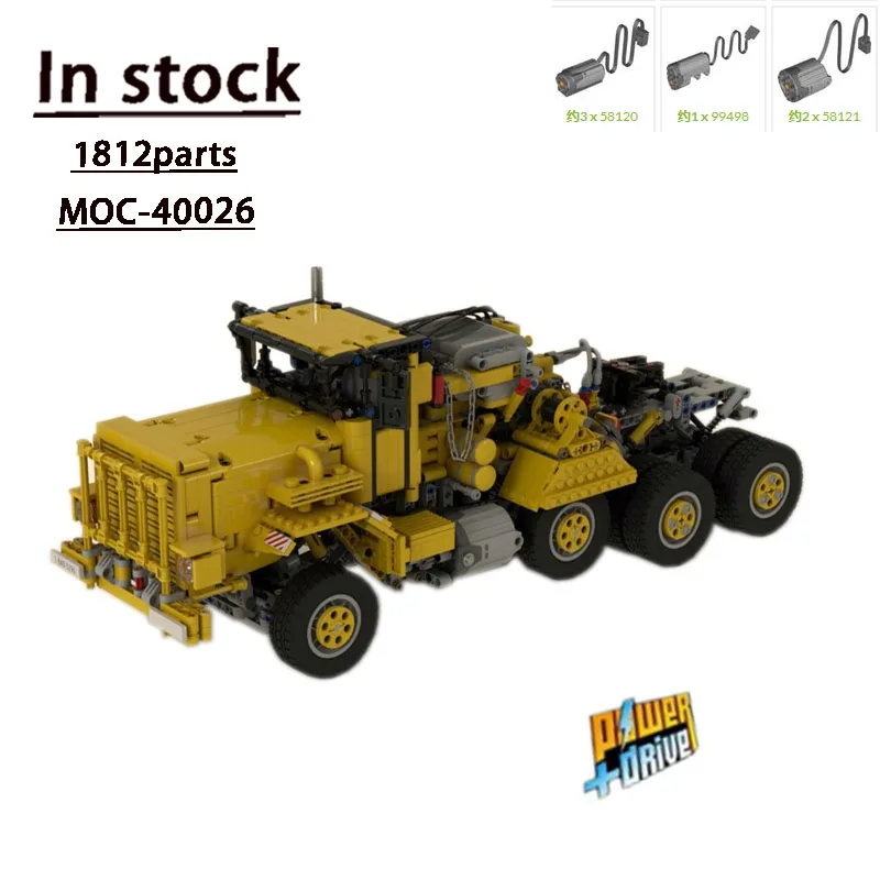 MOC-40026 Электрический M911 Тяжелый транспортный грузовик Сращивание в сборе Строительный блок Игрушка 1812 Детали Кирпич Детская игрушка в подарок