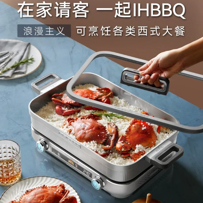 Многофункциональная кастрюля Taigroo/Tigu IHBBQ, электрическая плита, корейская плита для барбекю, пластина для выпечки горячей кастрюли, индукционная плита Бытовая техника