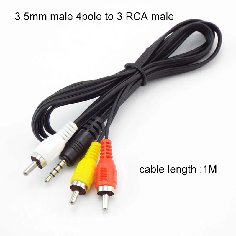 Фото 1 шт. 3 4 полюса 3,5 мм штекер гнездо к 2RCA 3 RCA штекер гнездо адаптер 3RCA Аудио Видео AV кабель провод шнур №3