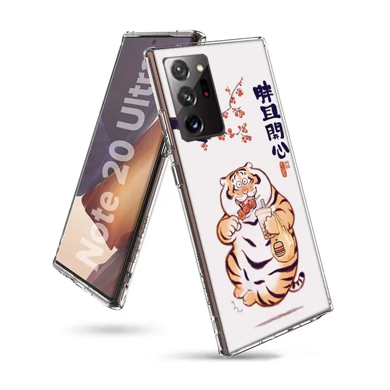 Фото Мультяшный чехол Fat Tiger для Samsung A55 A35 A25 A15 Phone A05S Note 20 Ultra 10 Lite 9 8 M52 M51 M32 M31 M30S M21 J8 J6 J4 Plus №3