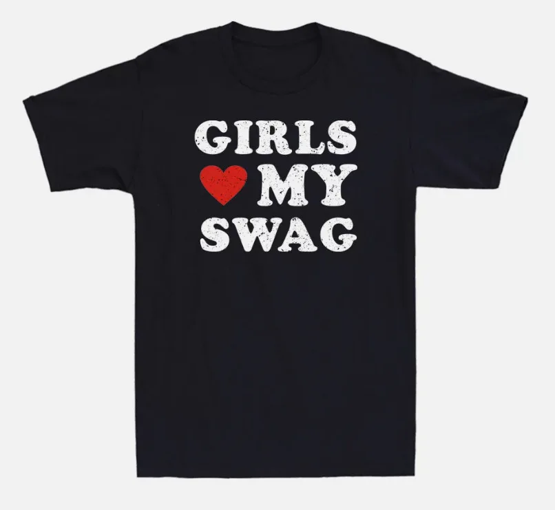 Футболка с надписью «My Swag» для девушек, «сердечки», «Любовь my Swag», подарок на день Святого Валентина, Мужская футболка