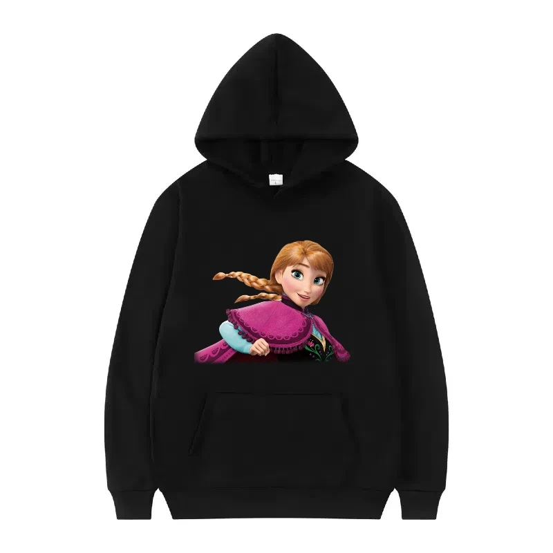 Disney Frozen Эльза Олаф Анна узор женщина спортивные свободные черные весенние топы одежда пуловеры женские дешевые толстовки мужские толстовки Толстовки и свитшоты