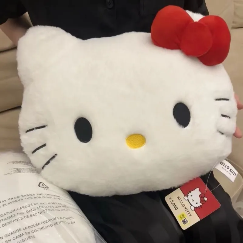 Hello Kitty, милая кошачья голова, мультяшная кавайная плюшевая подушка с сердечком для девочек, диванная прикроватная подушка, автомобильная подушка, подушка для сна, подарок на день рождения
