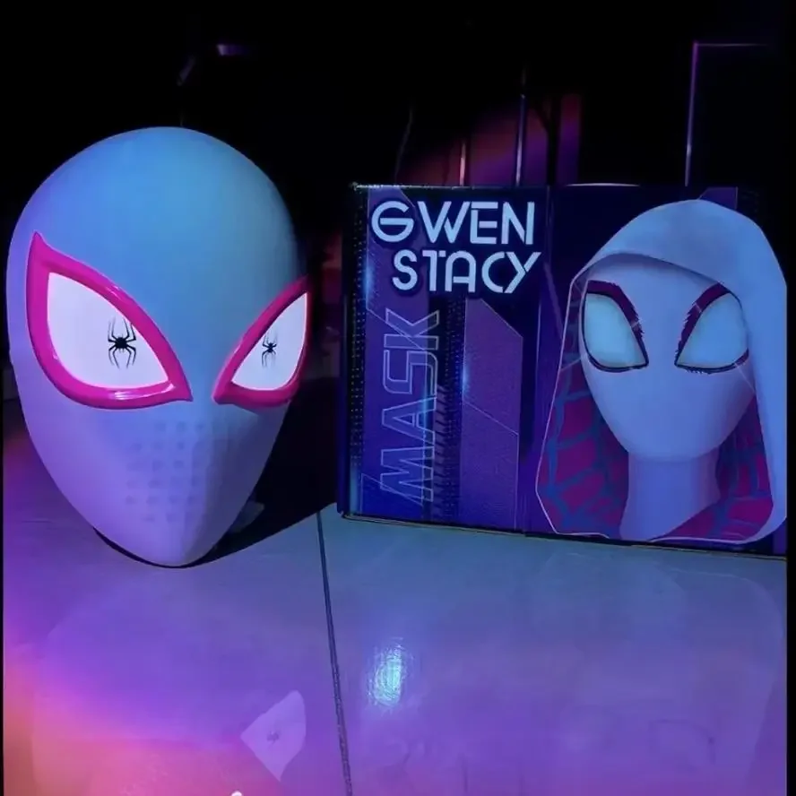 Движущаяся бленда Gwen Stacy с дистанционным управлением, черный человек-паук, электронная маска для всей вселенной, подарок