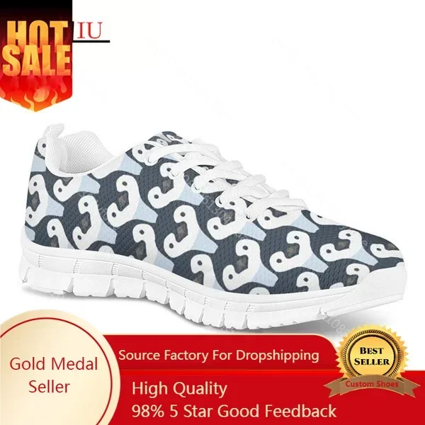Simpatico Cartone Animato Pinguino Stampa Мужской Scarpe Повседневная маски на шнуровке Scarpe Basse Animali Schizzo Personalizzar