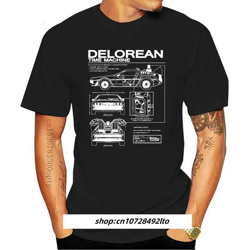 Новинка Назад в будущее Delorean схематическая футболка темно-синяя крутая Повседневная футболка гордости Мужская Унисекс 2023 модная футболка свободного кроя Размер 01119