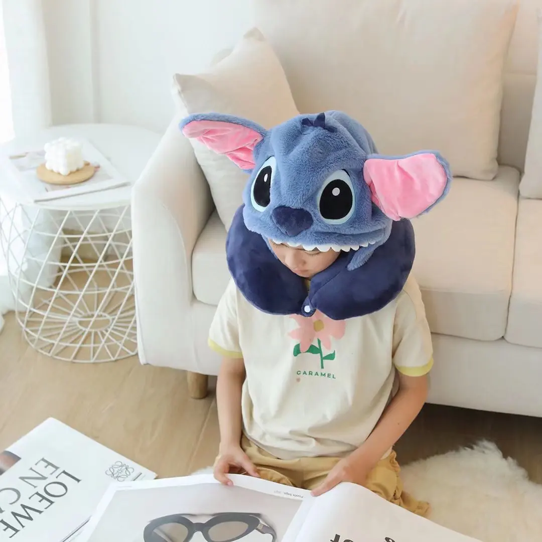 Фото Креативная U-образная подушка Disney Stitch Alien, стильная Подушка для сна, подарок для друга на день рождения №2