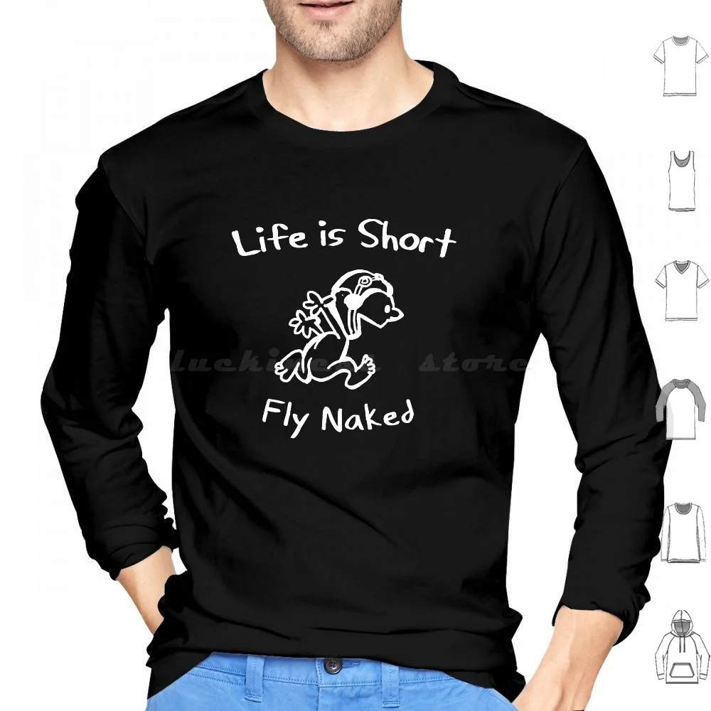 Life Is Short, Fly Funny Pilot Design Толстовки с длинным рукавом Pilot Avgeek Забавный авиационный самолет Flying A P Mechanic