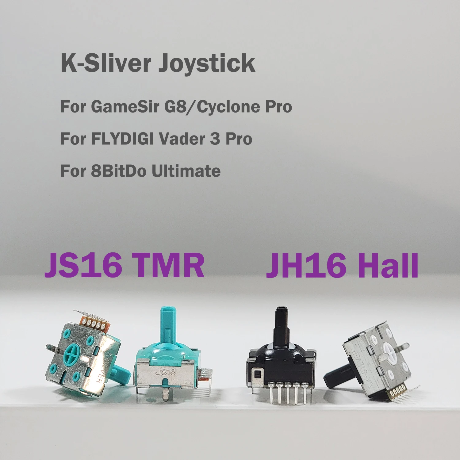 2 шт. K-Sliver JH16 Джойстик с эффектом Холла JS16 TMR Электромагнитный джойстик для FLYDIGI Vader 3 Pro для Gamesir G8 3D Аналоговый джойстик