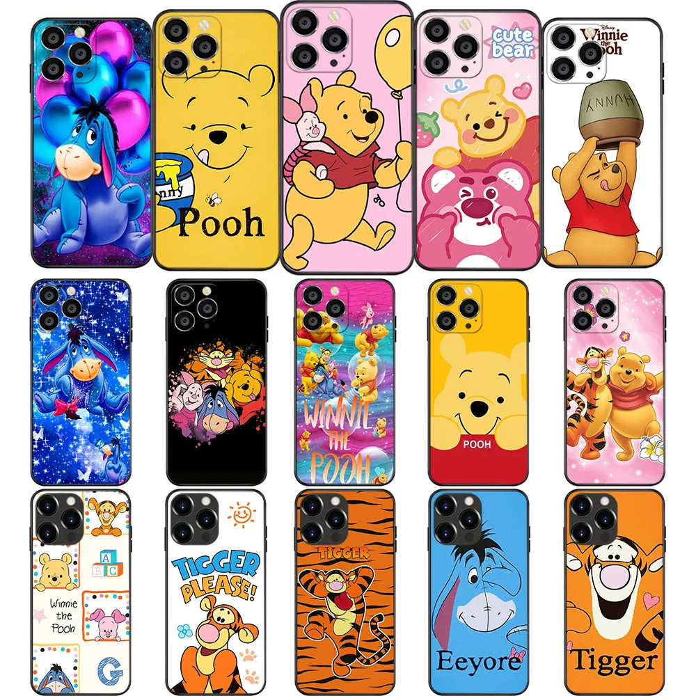 Мягкий чехол UN-40 Winnie Eeyore для iPhone 11 12 13 14 15 Mini Pro Max Plus