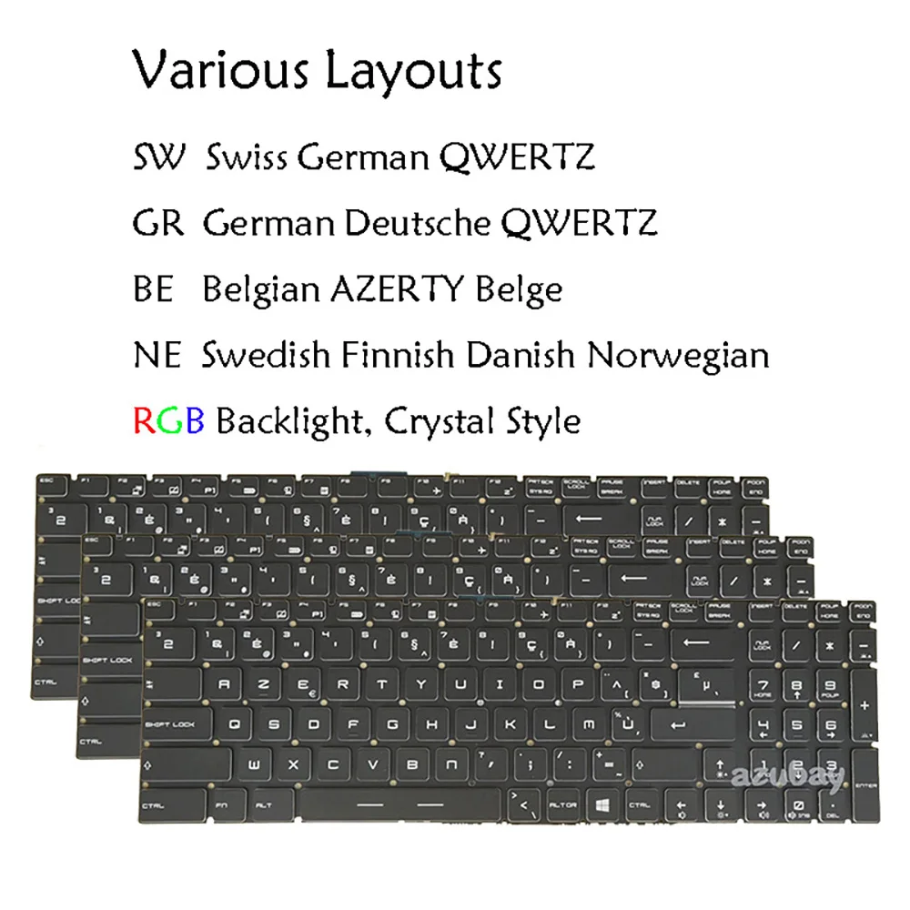 Швейцарская немецкая QWERTZ бельгийская скандинавская SD FI NW датская клавиатура для MSI MS-1773 MS-1775 MS-1776 MS-1781 MS-1782 MS-1783 MS-1785 RGB