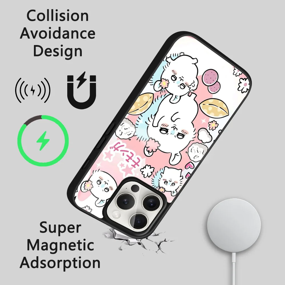 Фото MINISO Usachi Cartoon Phone Case For iPhone 16 15 14 13 12 11 Pro Max Plus Mini Magsafe Mirror Wireless Magnetic Cover №3