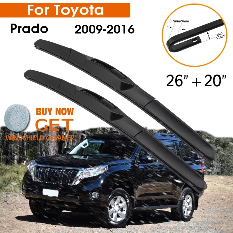 Автомобильный стеклоочиститель для Toyota Prado 2009-2016 лобовое стекло резиновый силиконовый запасной передний стеклоочиститель 26 