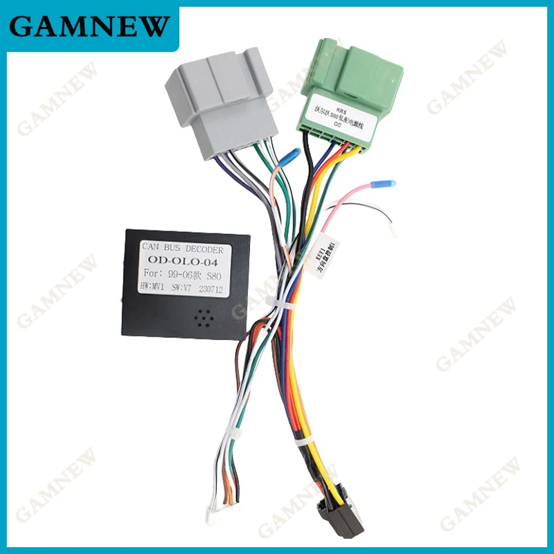 Фото 16-контактный автомобильный адаптер проводки Canbus Box Decoder Android кабель питания для Volvo S80 XC70 V70 S60 1999-2006 №2