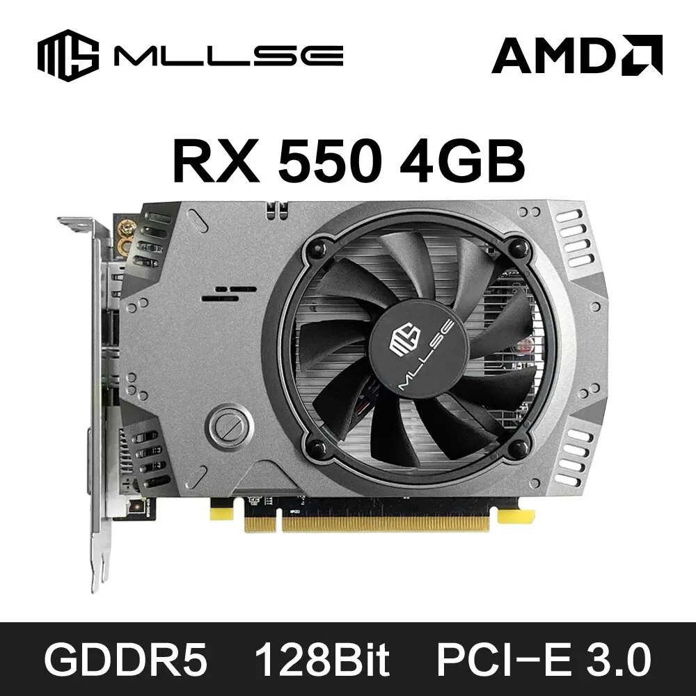 MLLSE AMD RX 550 4 ГБ Видеокарта GDDR5 128 бит DVI HDMI DP PCI-E 3,0 Radeon GPU Rx 550 Игровая видеокарта Placa De Video