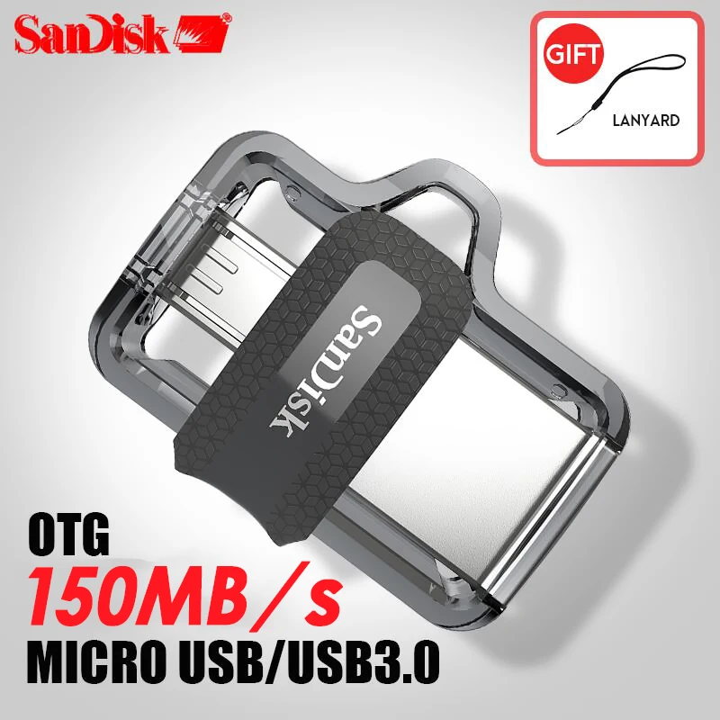 Sandisk 128 ГБ SDDD3 Extreme USB3.0 Dual OTG USB-накопитель Высокоскоростной 150 МБ/с PenDrive 32 ГБ 16 ГБ Pen Drive 64 ГБ Memory Stick ПК