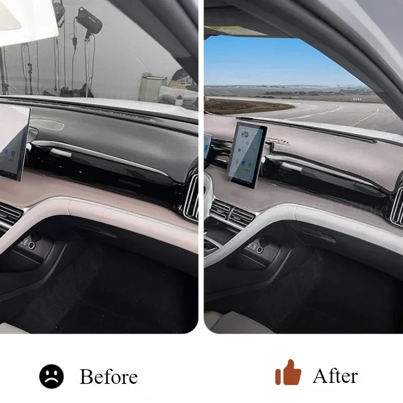 Фото Для BYD SONG PRO DMI 2020-2024 приборная панель автомобиля темный коврик откидной мех коврик для центральной консоли противоскользящие наклейки авто аксессуары для интерьера №2